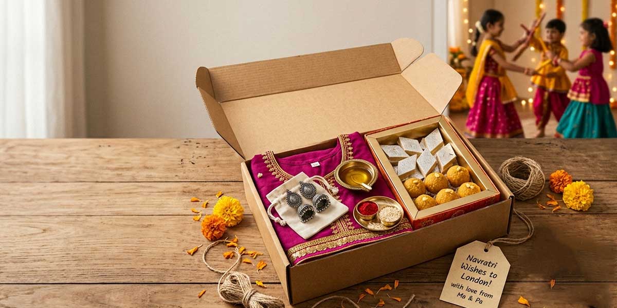 Navratri clothes, sweets and gifts prepared for international courier