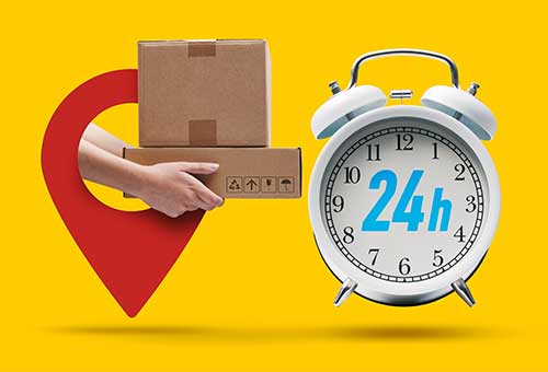 24hr clock location pin courier boxes